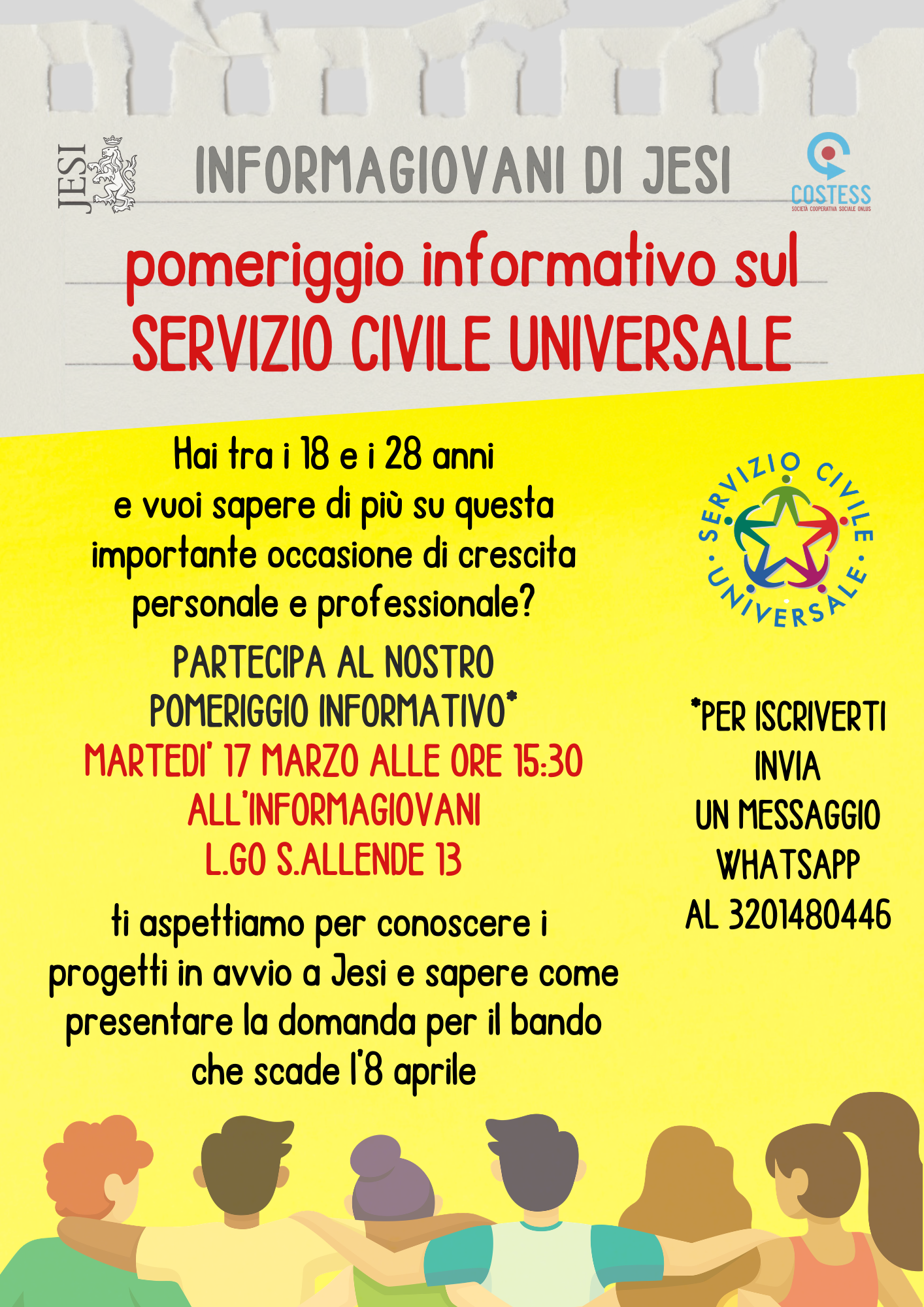 Locandina pomeriggio informativo servizio civile universale